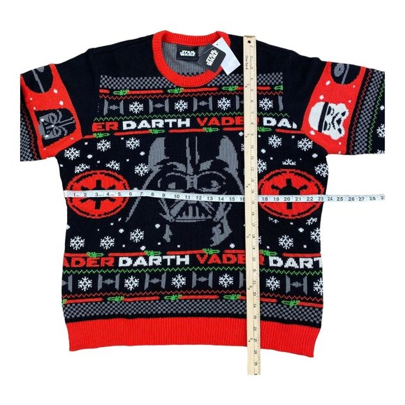 Star Wars Darth Vader Geeknet Ugly Christmas Sweater Men XXL Black Crew Neck NWT - Picture 5 of 7